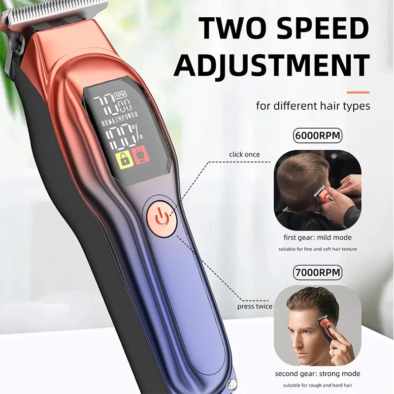 Rechargeable Professional Hair Clippers Digital Display Trimmer Kit