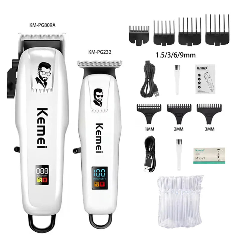 Kemei KM-PG809A KM-PG232 LCD USB Charging Hair Clipper