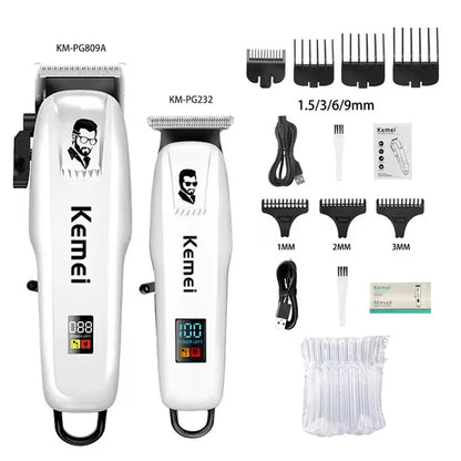 Kemei KM-PG809A KM-PG232 LCD USB Charging Hair Clipper
