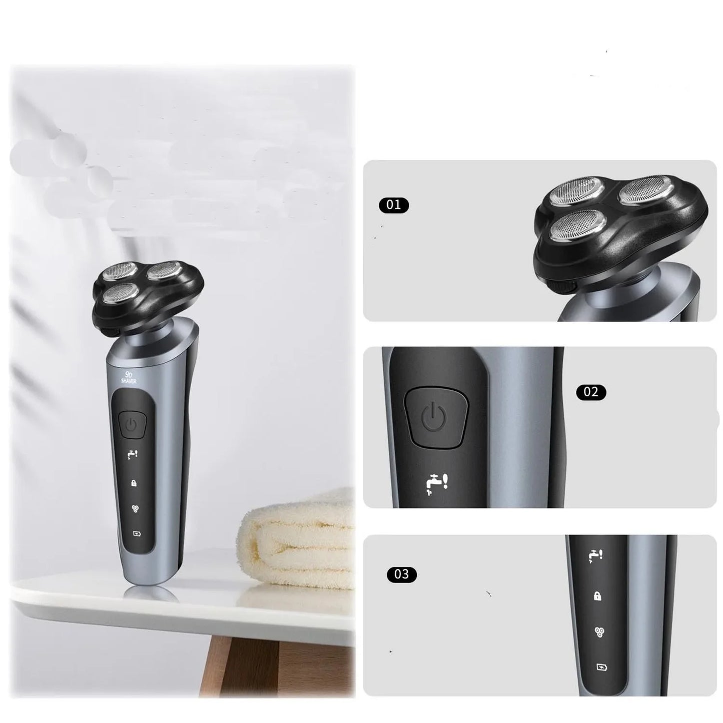 Shaver Male 9D Three-in-one Electric Razor Men Face Shaver