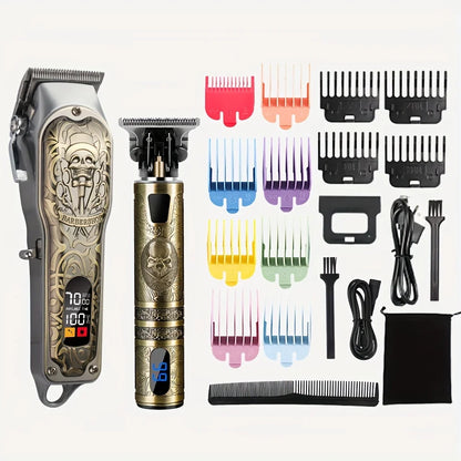 2 pieces/Set Professional Hair Clippers Set, Cordless Shaver