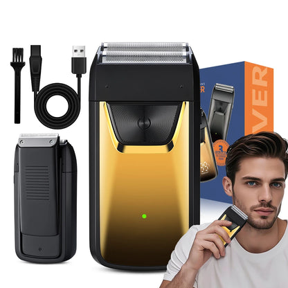 USB men's electric portable shaver with built-in back blade