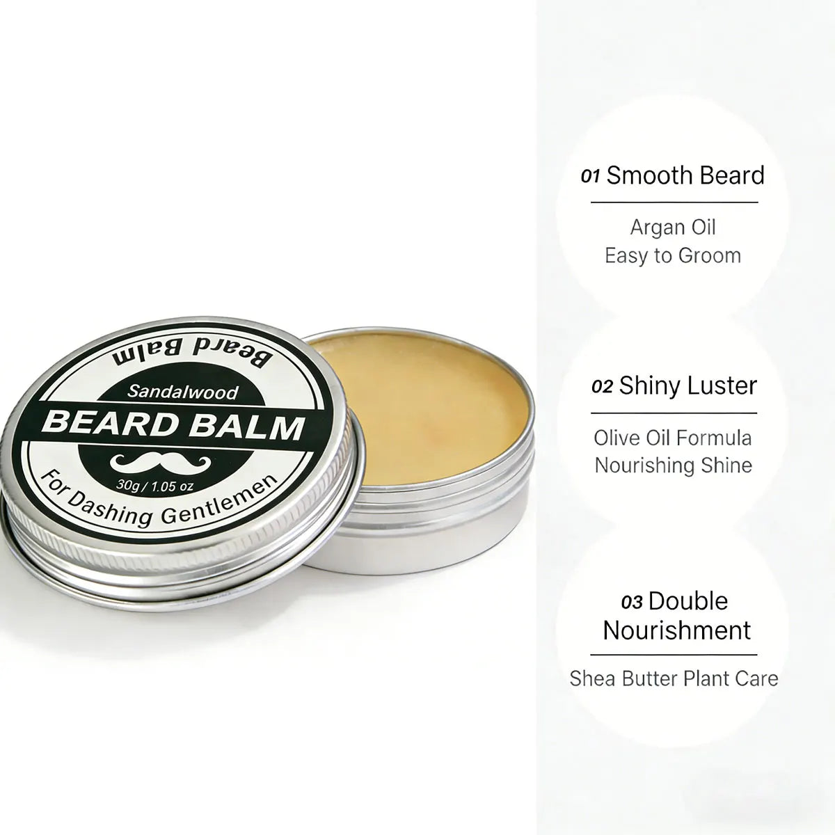 Strong Hold Beard Wax 30g Natural Shape,