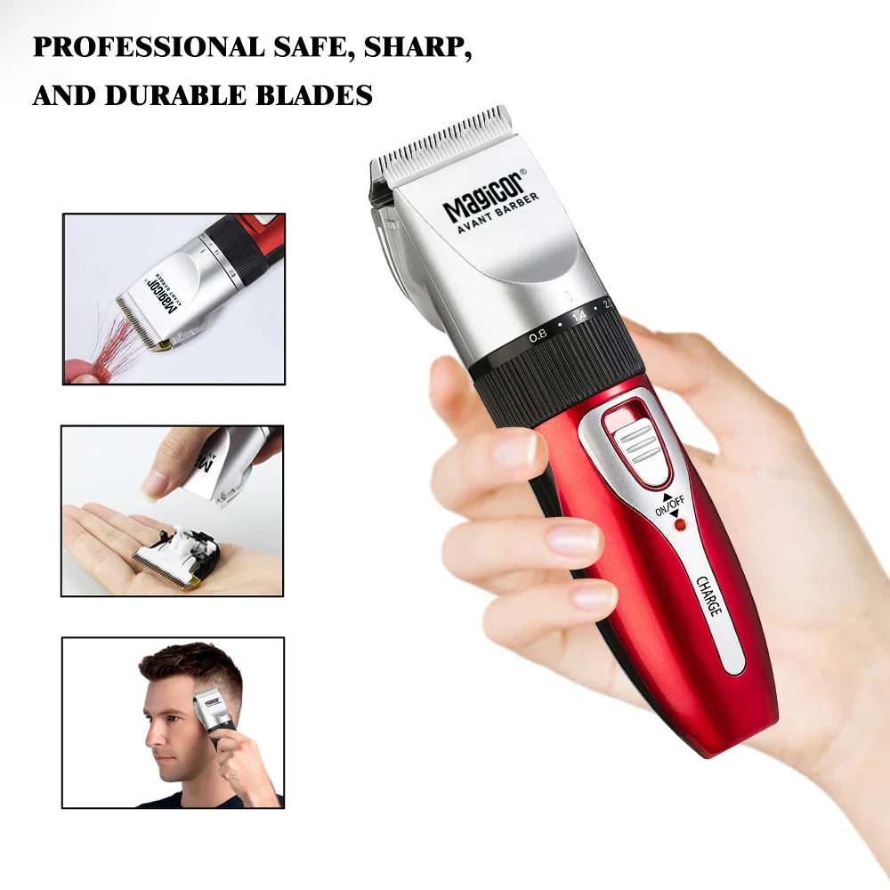 MAGICOR Professional Hair Clipper Red Hair Trimmer Hair Cutting