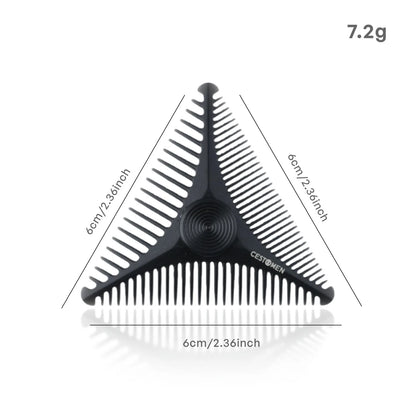 1Pc New Mini Triangular Fidget Rotate Combs Wide Fine Tooth