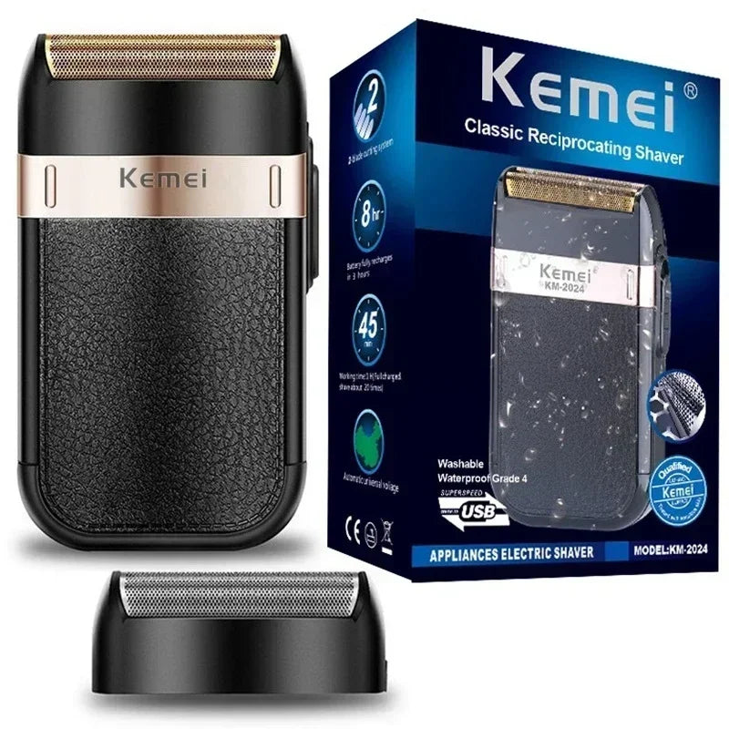 Kemei rechargeable shaver for men wet & dry electric shaver