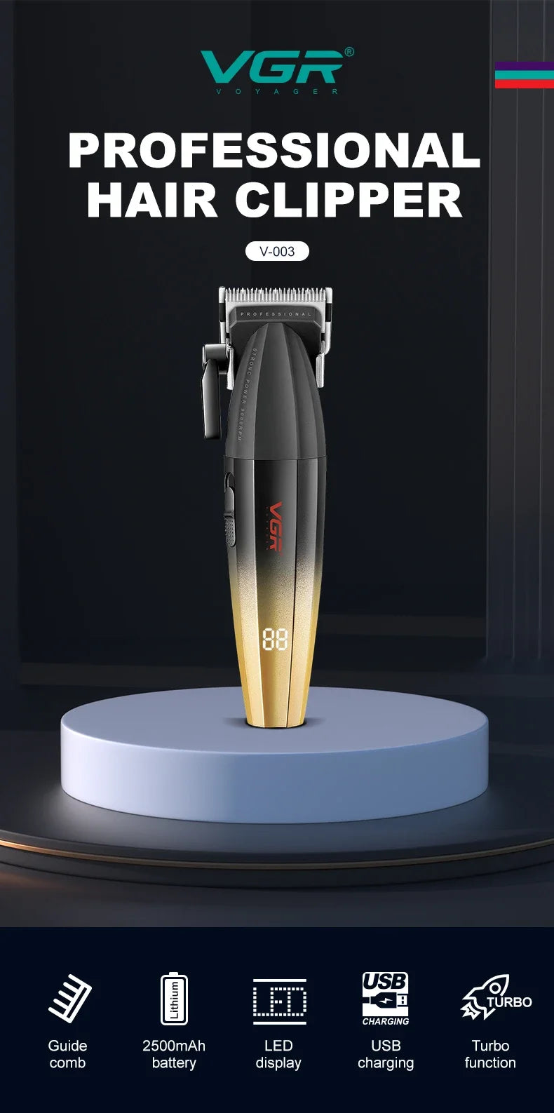 VGR Hair Trimmer Professional Barber Hair Cutting Machine V-003