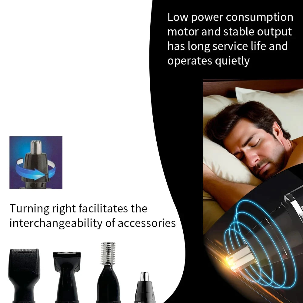 Kemei KM-6630 4 in 1 Nose Eyebrow Hair Beard Trimmer for Men