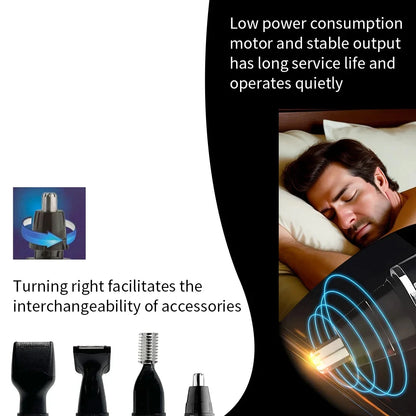 Kemei KM-6630 4 in 1 Nose Eyebrow Hair Beard Trimmer for Men