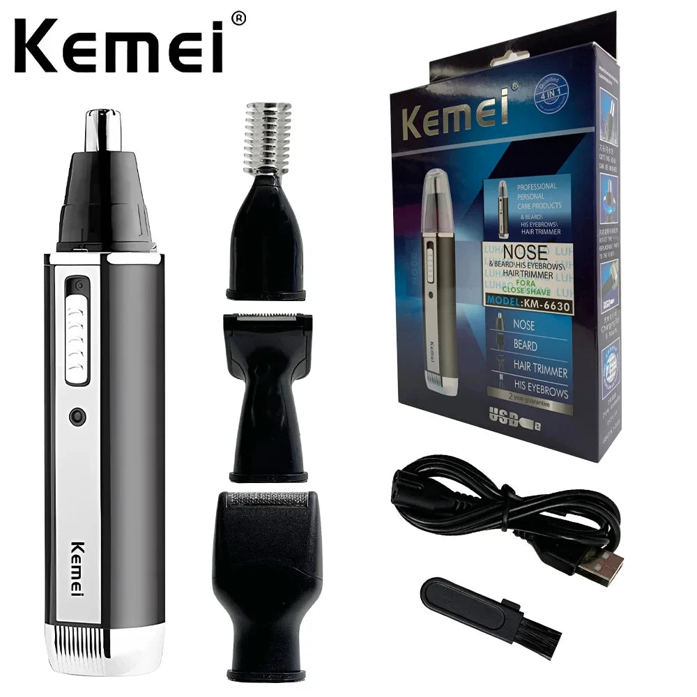 Kemei KM-6630 4 in 1 Nose Eyebrow Hair Beard Trimmer for Men