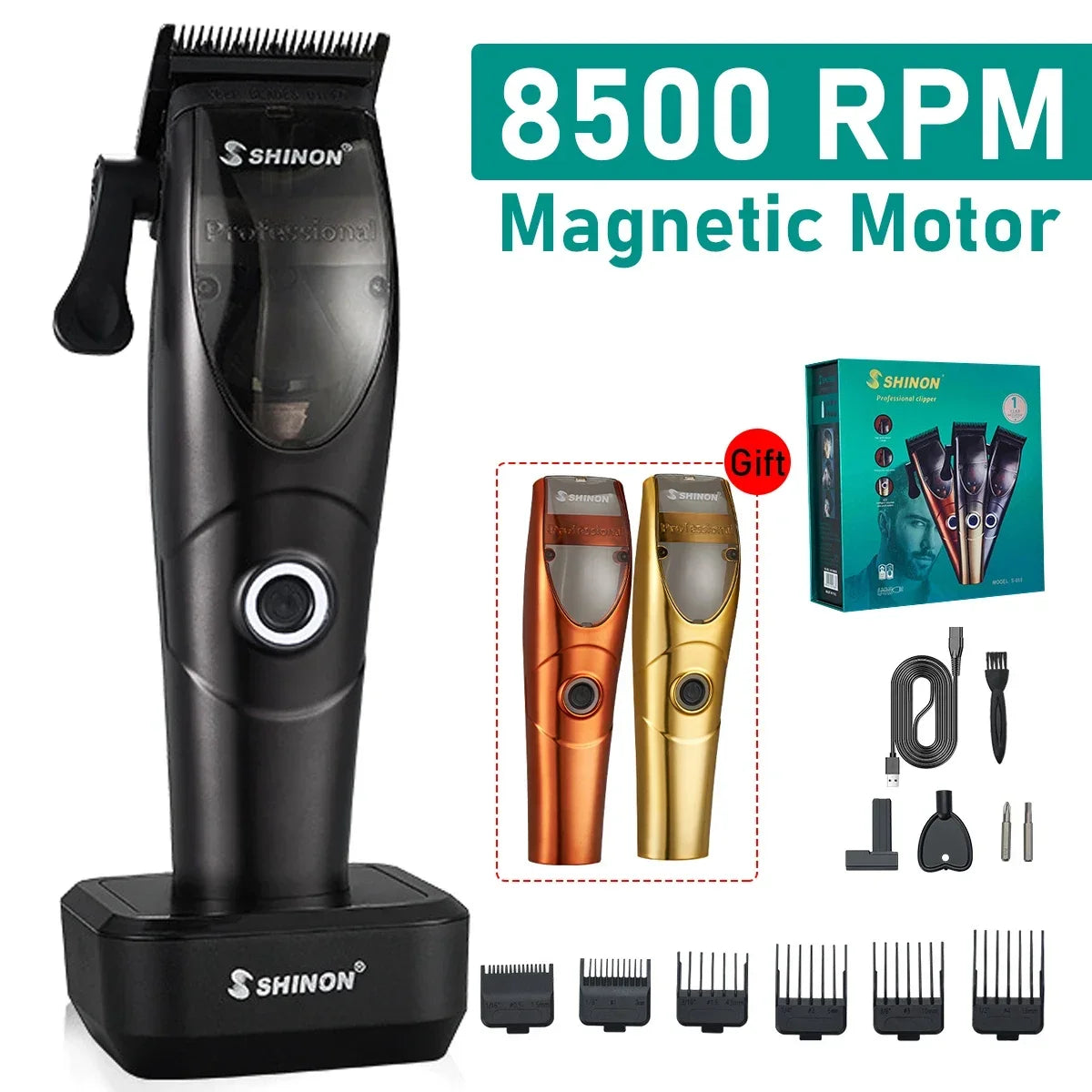 Professional Hair Clipper for Men 8500RPM Magnetic Motor