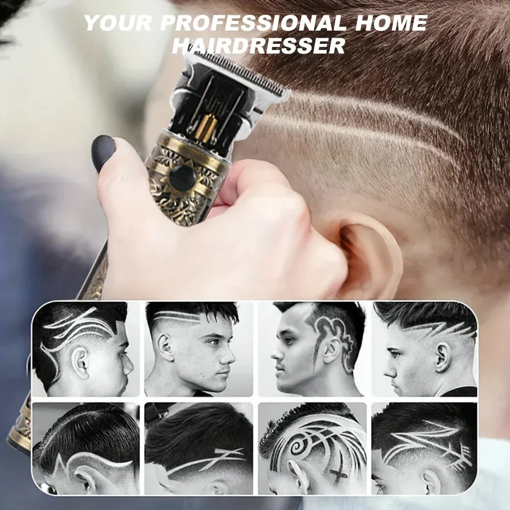 2pcs Set Professional Hair Clippers Set, Cordless Portable Electric Shaver