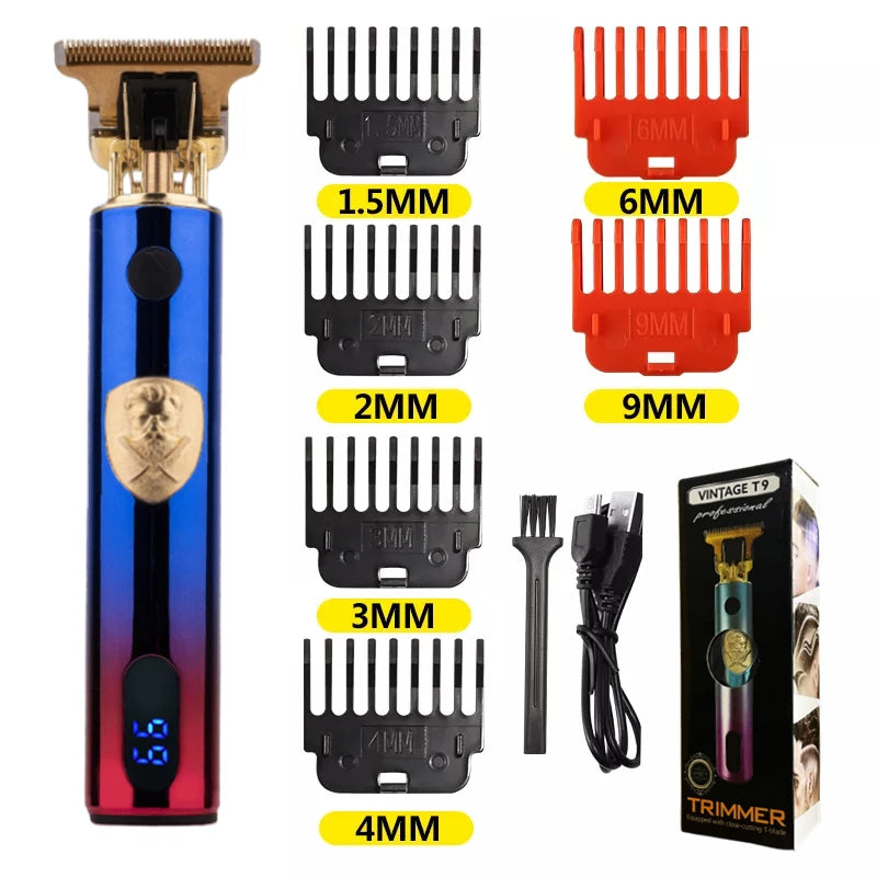 T9 LCD Electric Hairdresser Oil Shaving Head Electric Clipper