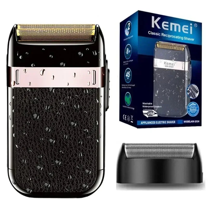 Kemei Rechargeable Shaver For Men Washable Electric Shaver