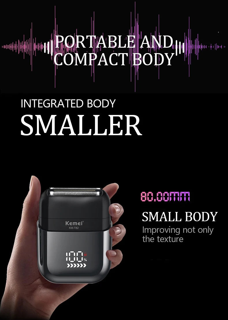 Kemei Electric Shaver Mini Portable Shaver Electric Razor for Men