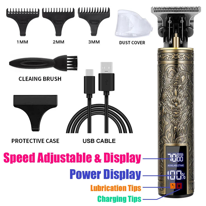 Electric Rechargeable Vintage T9 Man Shaver Trimmer