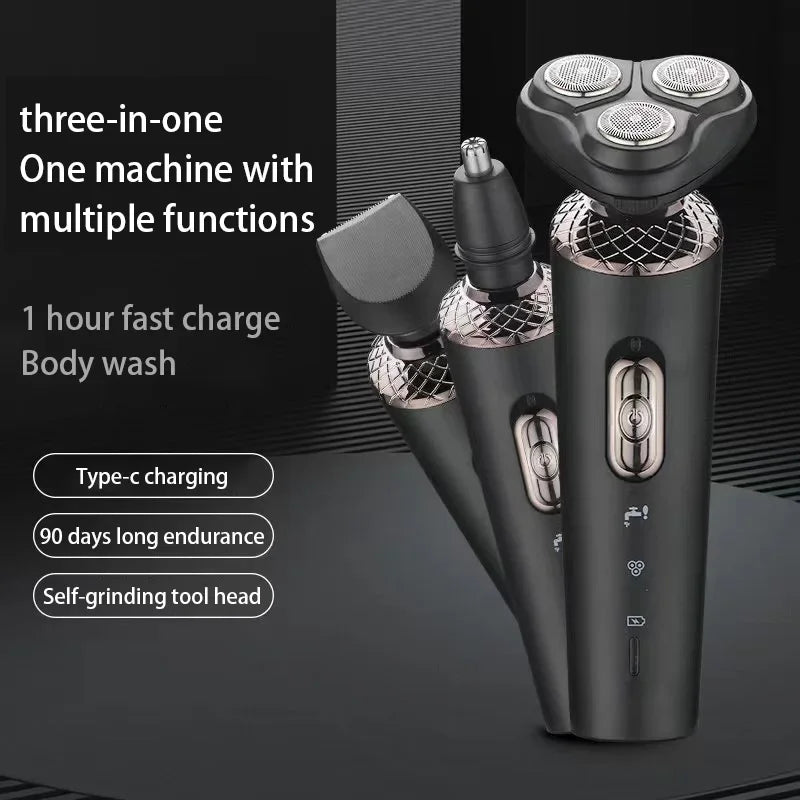 3-in-1 Electric Shaver Multi Functional Waterproof Men's Smart Trimmer