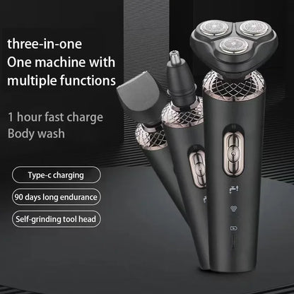 3-in-1 Electric Shaver Multi Functional Waterproof Men's Smart Trimmer