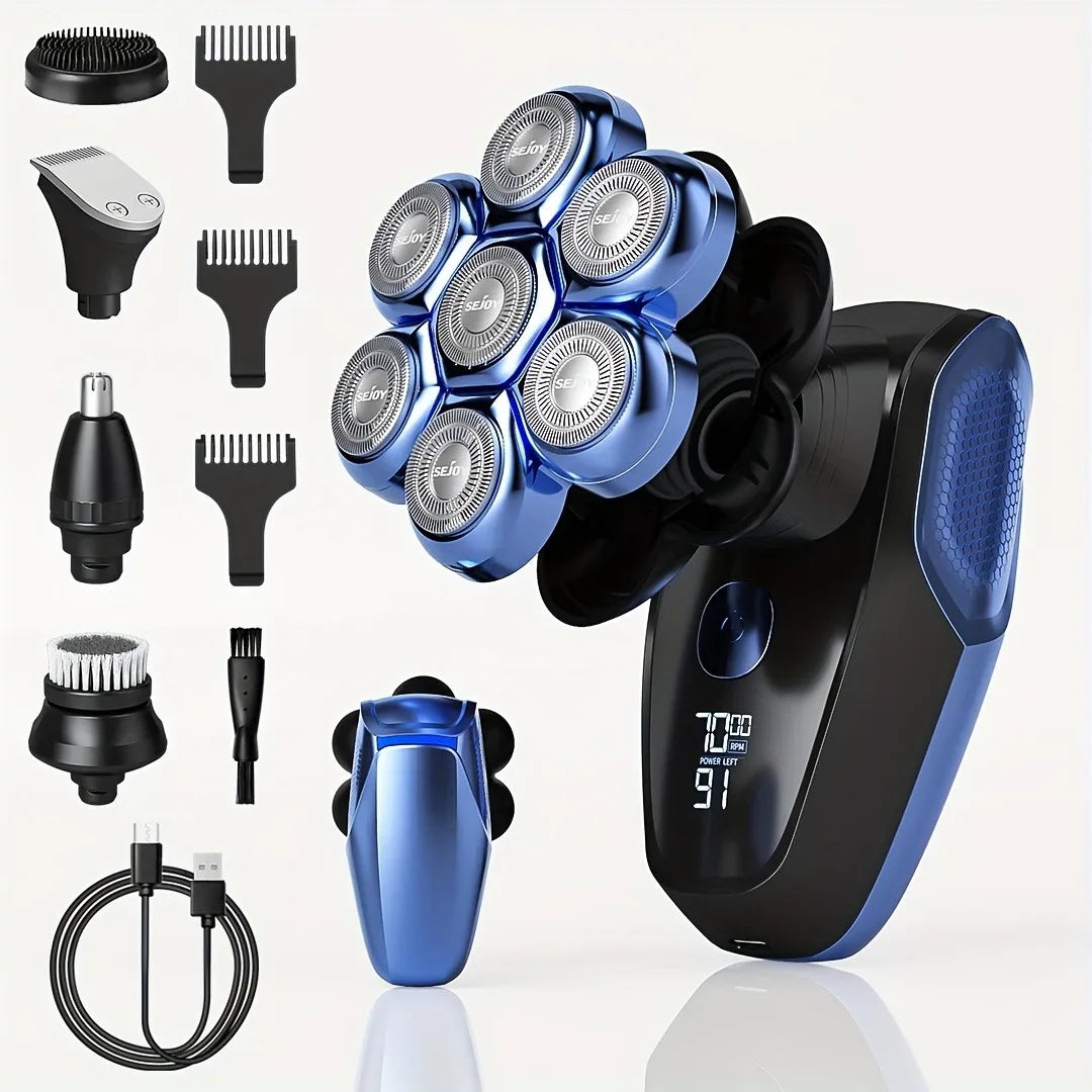 Sejoy Electric Bald Men Shavers Head 7 Floating Heads