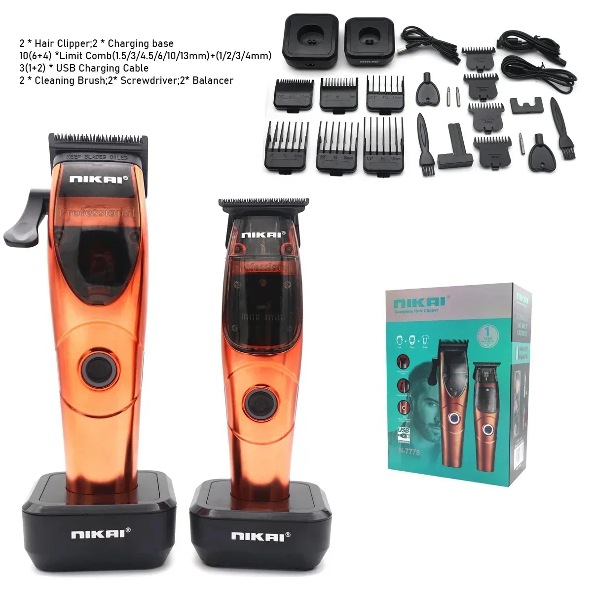 Professional Hair Clipper for Men 8500RPM Magnetic Motor