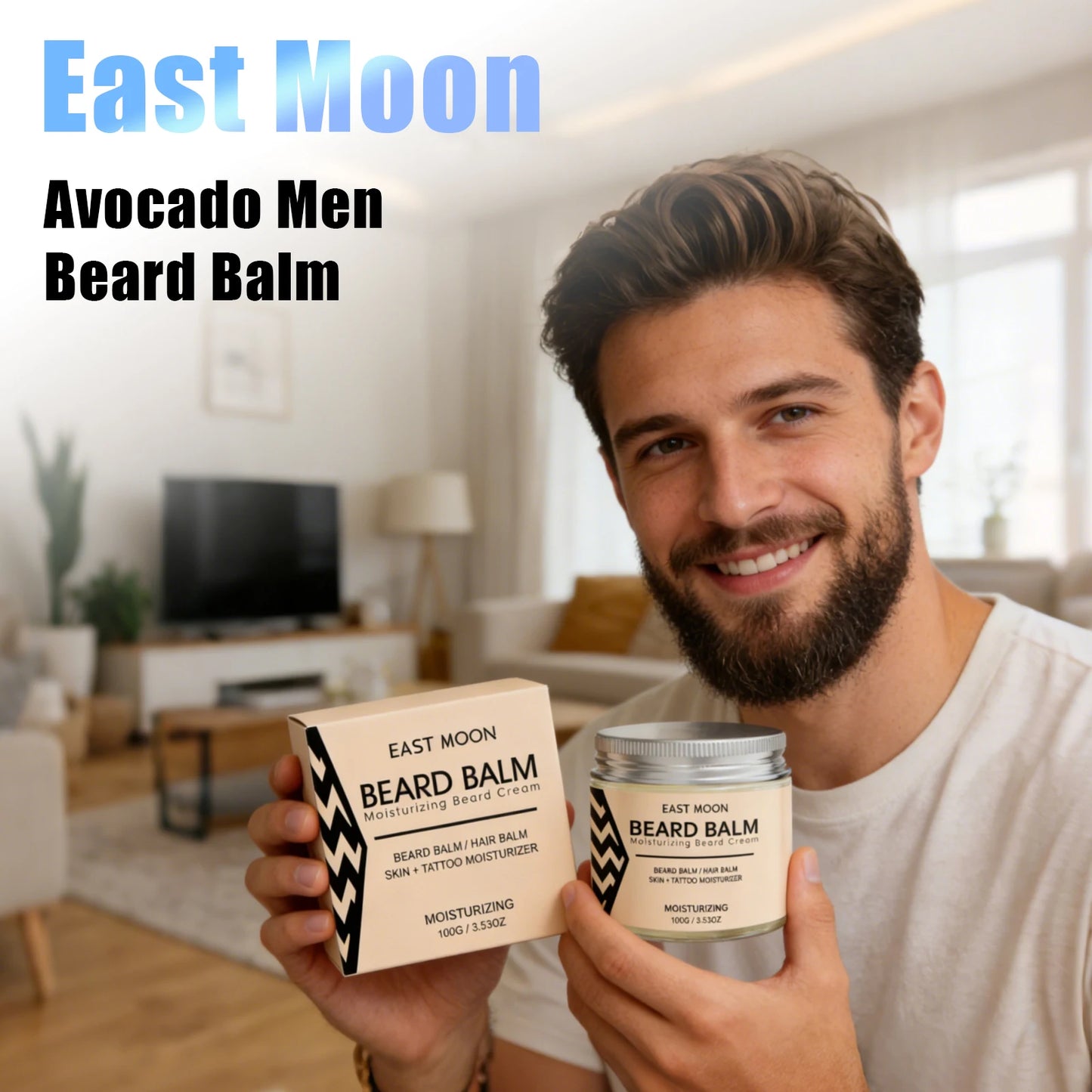 Avocado Men Beard Balm Hydrate Dry Beard Soften Rough Moustache