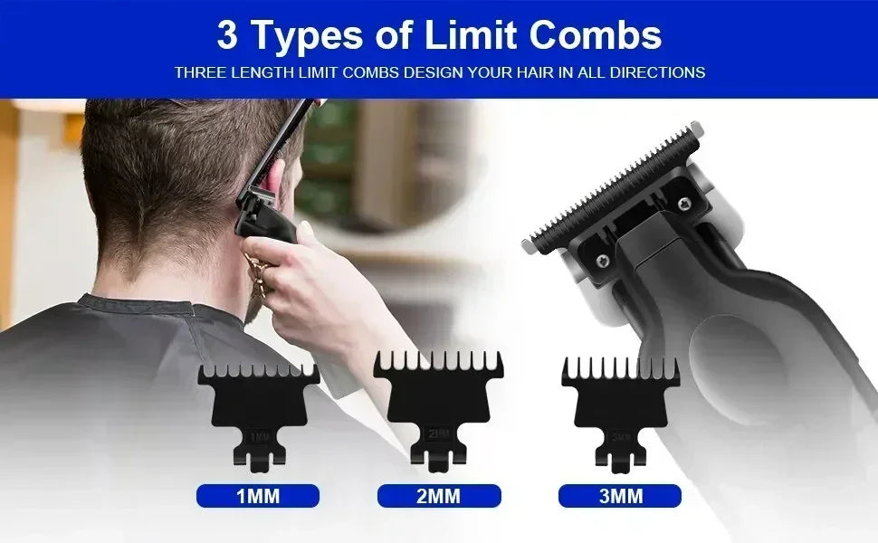 KEMEI Black Hair Clippers for Men Cordless Clippers