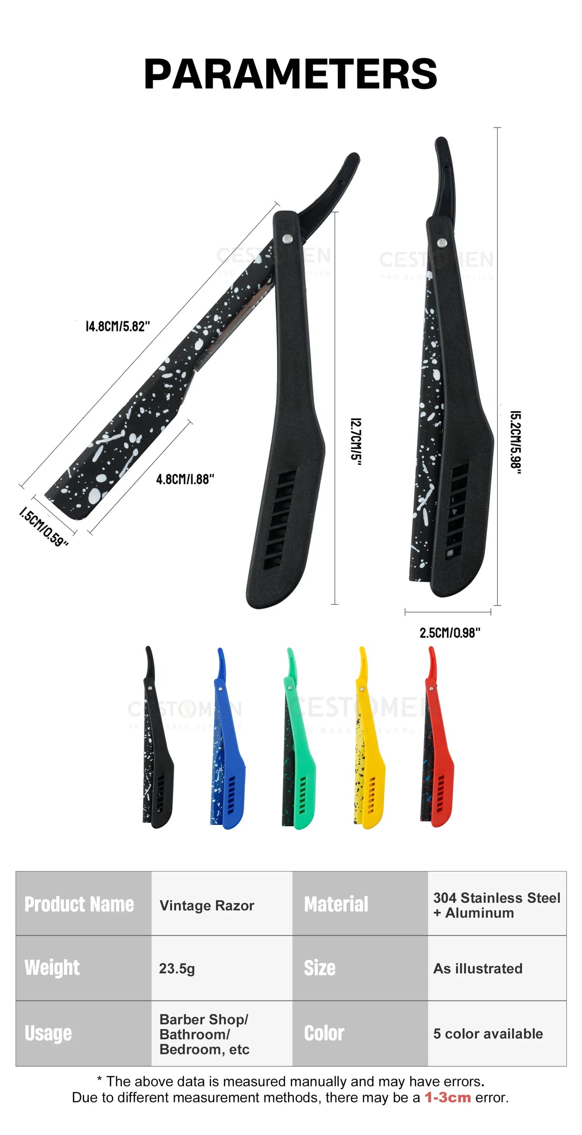 Aguba Razor New Camouflage Professional Folding Shaving Razors For Men – Beard Air