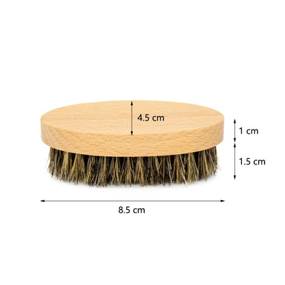 Natural Boar Bristle Beard Brush for Men Bamboo Face Massage