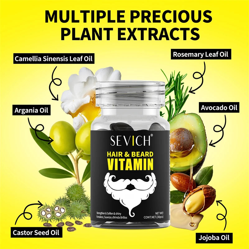 Hair Care Vitamin Capsules Beard Growth Serum Spray Oil