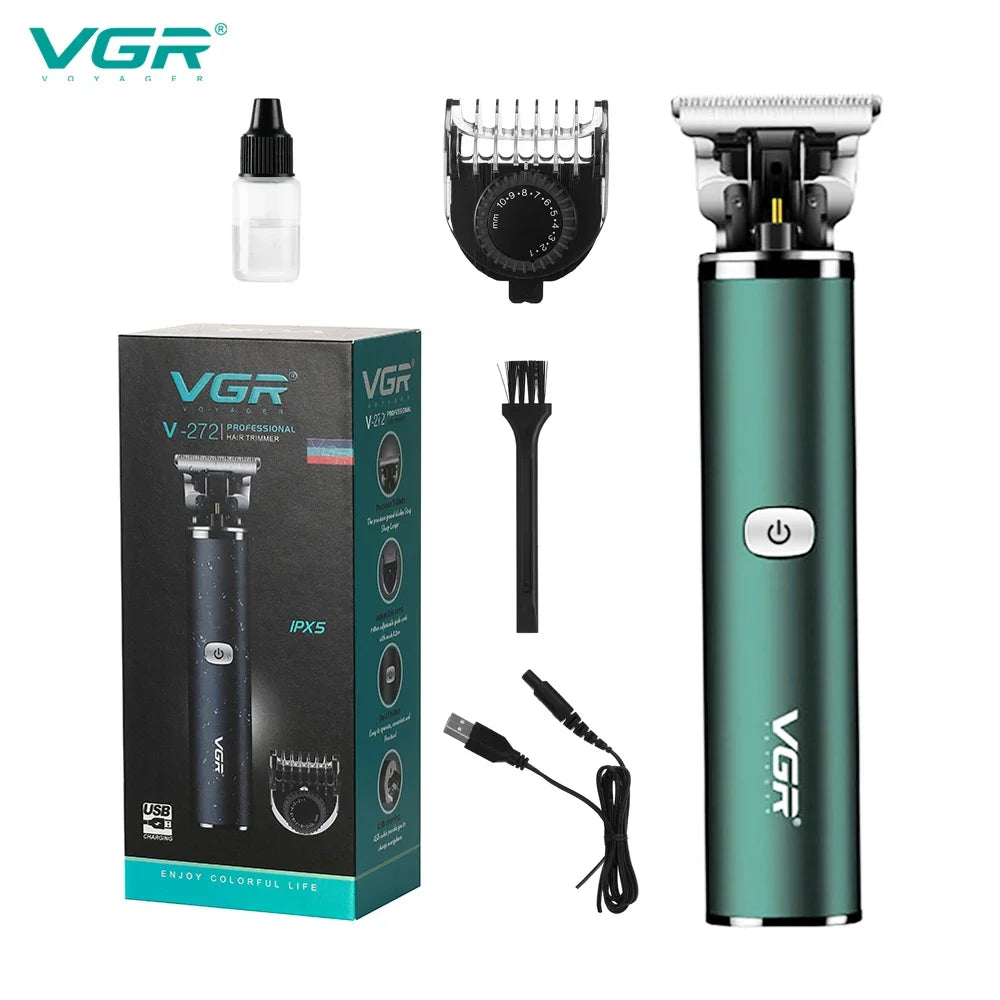 VGR Hair Clipper T-shaped Blade USB Rechargeable Waterproof V-272