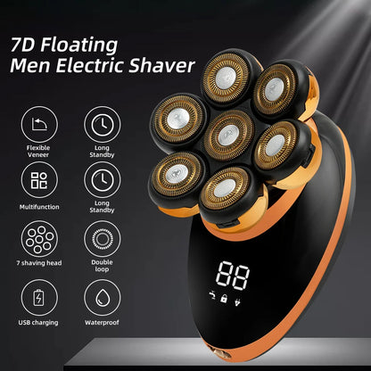 Men 7D Floating Men Electric Shaver Wet Dry Beard Hair Trimmer
