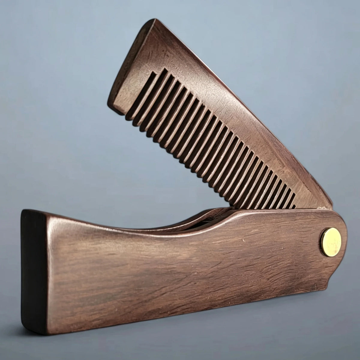 Folding Comb Premium Natural Dark Sandalwood Wooden