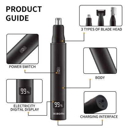 XIAOMI New 3 in 1 Electric Rechargeable Nose Ear Hair Trimmer