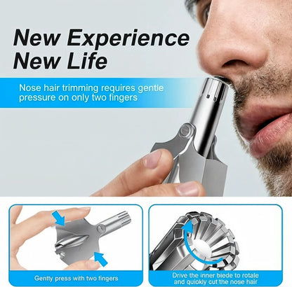 Nose hair trimmer for men manual stainless steel