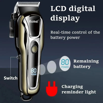 Kemei Hair Clipper Electric Hair Trimmer for Men Electric Shaver