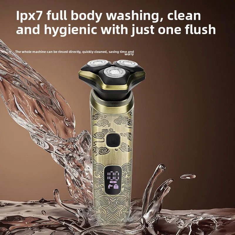Men's Electric Shaver Professional Shaver with 3-Blade Trimmer