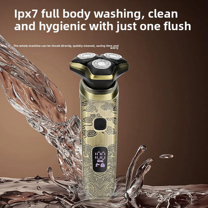 Men's Electric Shaver Professional Shaver with 3-Blade Trimmer