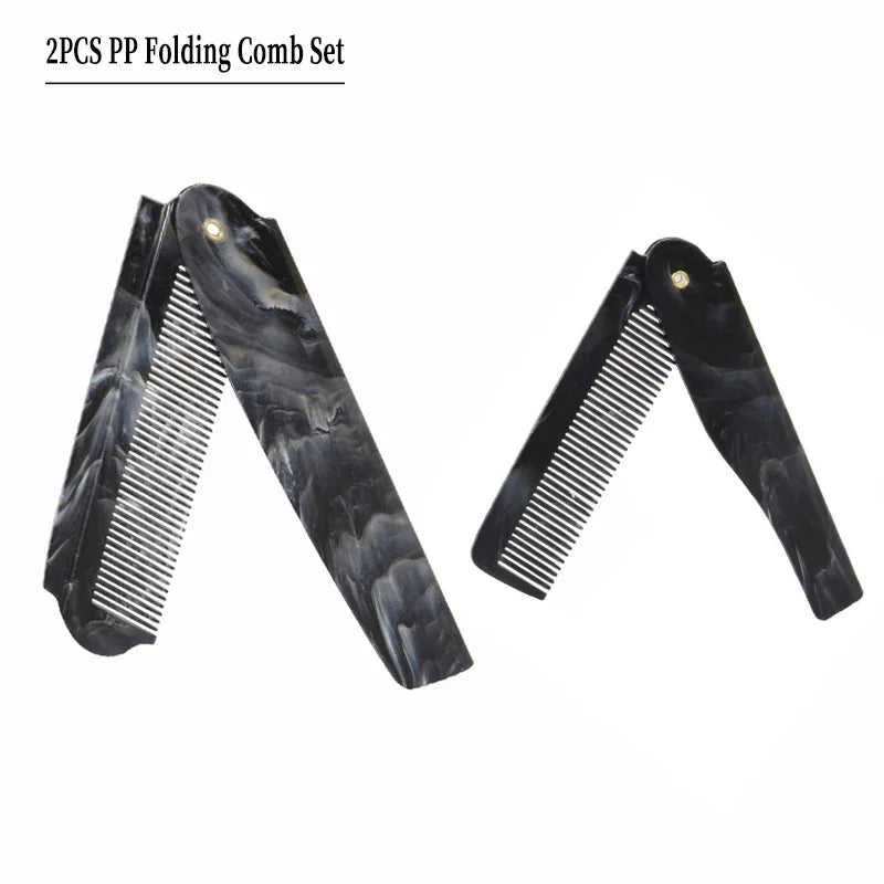 Portable Steel Combs Folding Pocket Beard Comb For Men