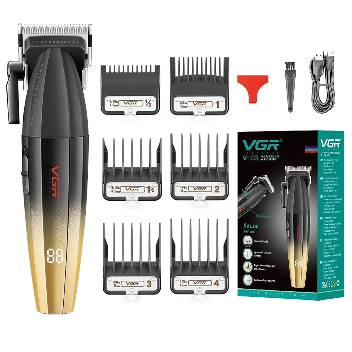 VGR Professional Hair Trimmer Barber Electric Hair Clipper V-640