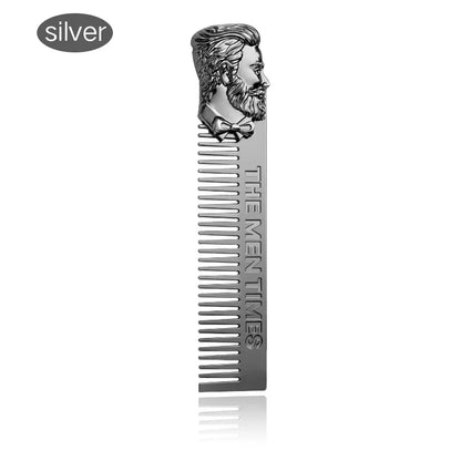 Professional Styling Metal Stainless Steel Men Beard Comb