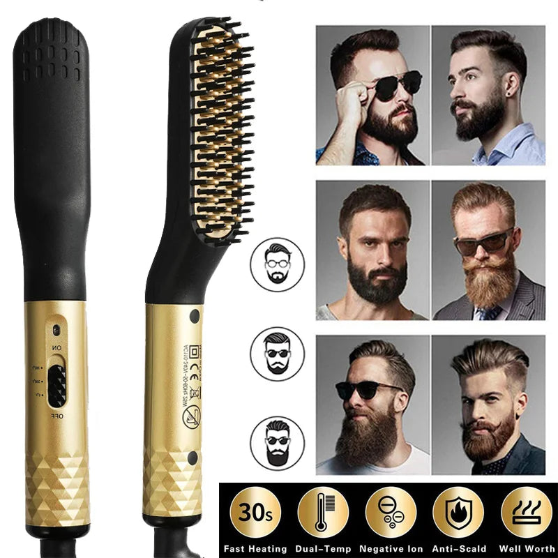 Professional 2 In 1 Portable Electric Straightening Beard