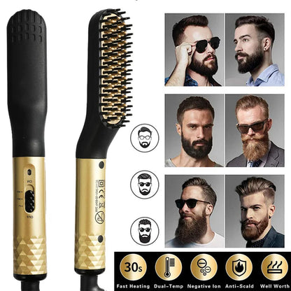 Professional 2 In 1 Portable Electric Straightening Beard