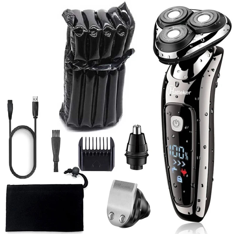 3 in1 Grooming Kit Wet Dry Electric Shaver For Men