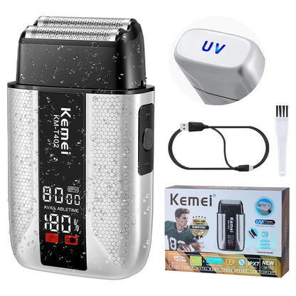 KEMEI T402 Professional Foil Shavers for Men IPX7 Waterproof
