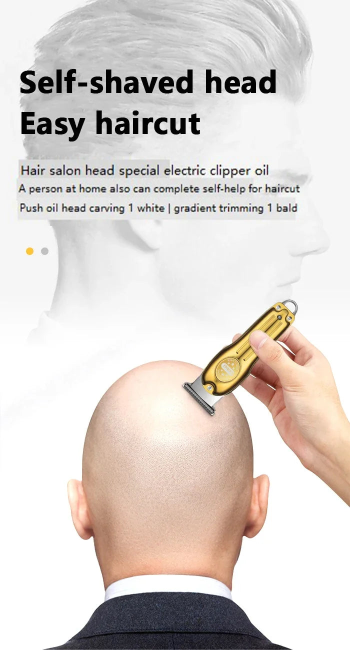 Kemei Professional Hair Trimmer Gold Clipper T-blade