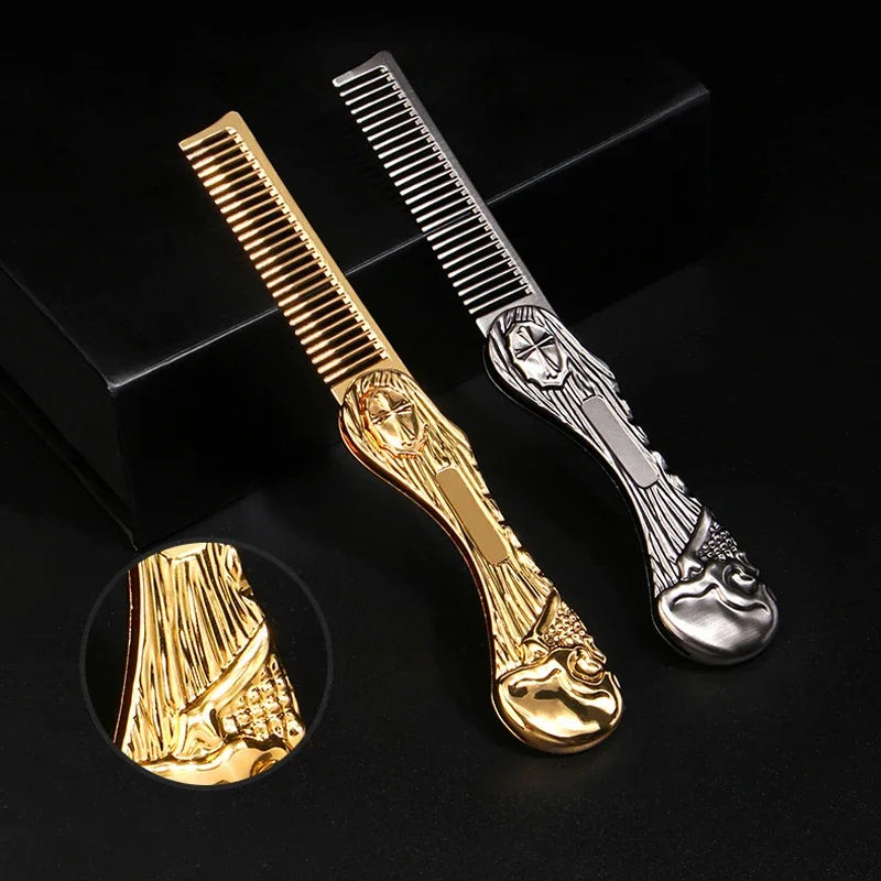 Professional Salon Beard Comb Zinc Alloy Mustache Comb
