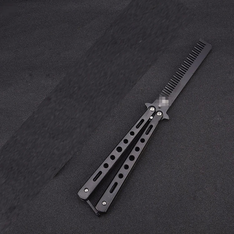 Foldable Comb Stainless Steel Practice Training Butterfly Comb