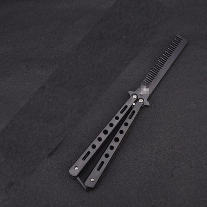 Foldable Comb Stainless Steel Practice Training Butterfly Comb