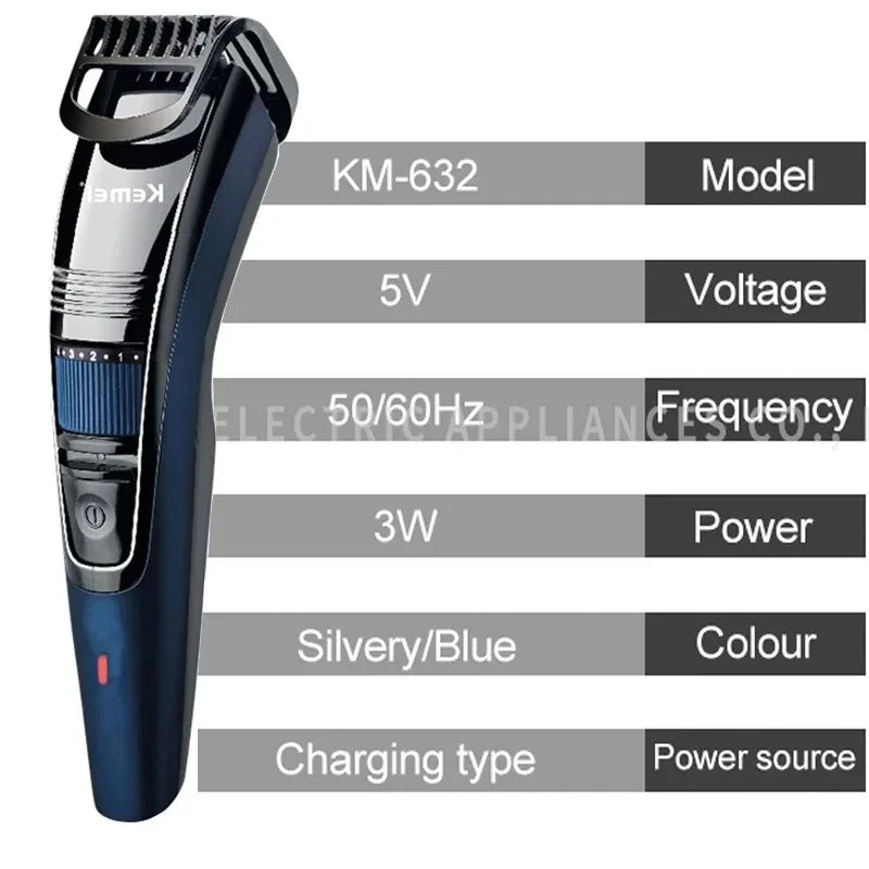 Kemei 632 0.5-10mm Adjustable Beard Hair Trimmer