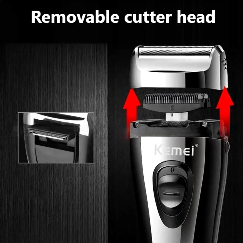 Kemei Reciprocating Electric Shaver For Men Cordless Razor